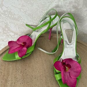 Italian Shoemakers Green and Pink Heels